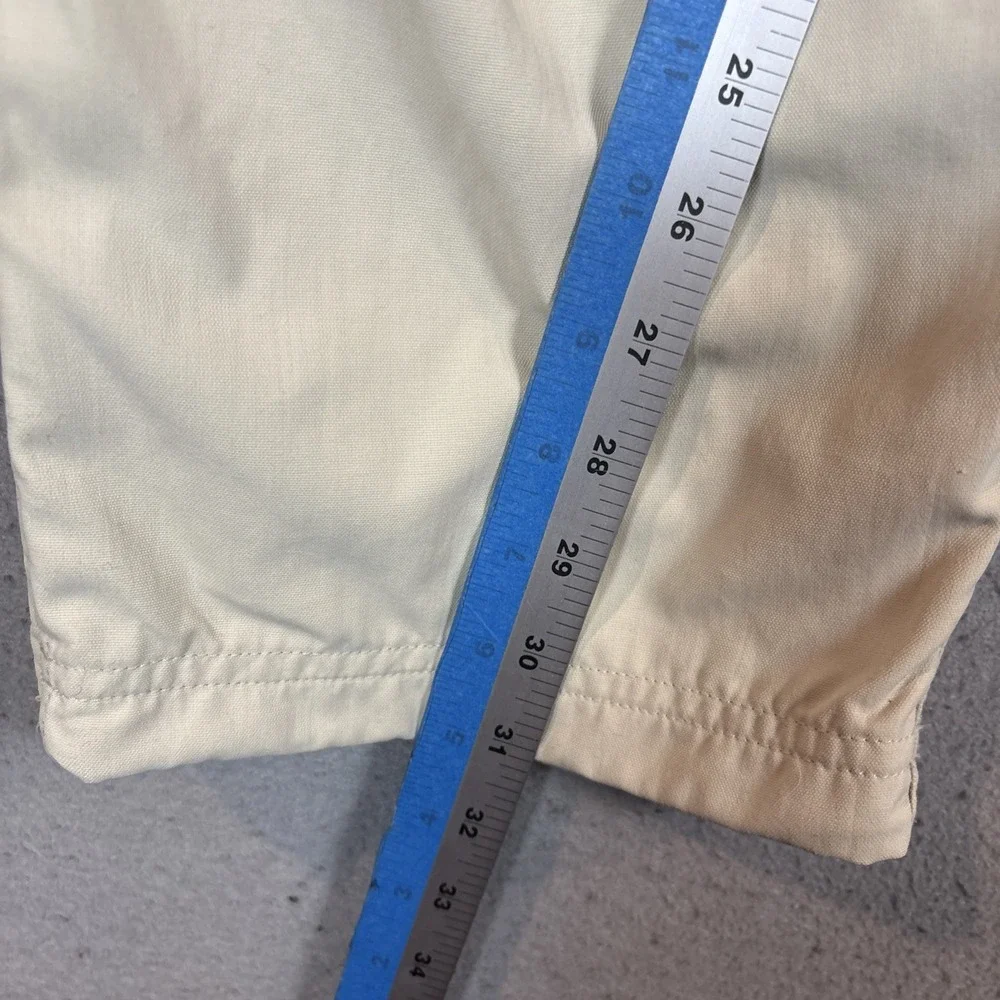 VTG LL Bean Convertible Cargo Pants Men Large Beige Pocket Outdoor Hiking